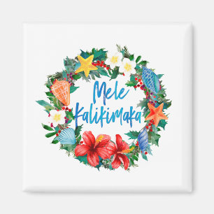 Mele Kalikimaka Hawaiian Kerstmis Wreath Magneet