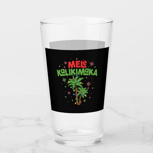Mele Kalikimaka Hawaiian Kerstpalmboom Licht Glas (Voorkant)
