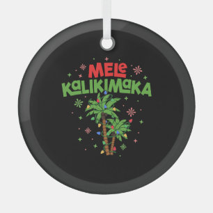 Mele Kalikimaka Hawaiian Kerstpalmboom Licht Glas Ornament