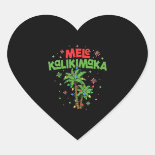 Mele Kalikimaka Hawaiian Kerstpalmboom Licht Hart Sticker