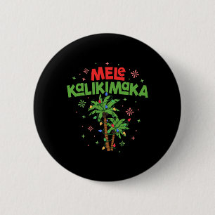 Mele Kalikimaka Hawaiian Kerstpalmboom Licht Ronde Button 5,7 Cm