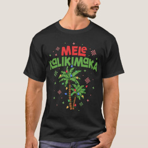 Mele Kalikimaka Hawaiian Kerstpalmboom Licht T-shirt