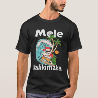 Mele Kalikimaka Hawaiian Kerstpalmboom Licht T-shirt