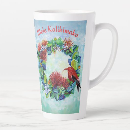 Mele Kalikimaka Hawaiian Wreath Latte Mug (Droite)
