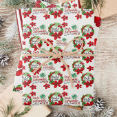 Mele Kalikimaka Hawaiian Wreath Wrapping Paper