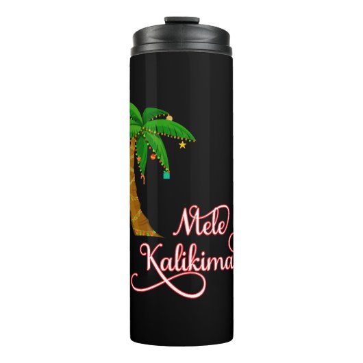 Mele Kalikimaka Hawaiian Zweet voor Kerstmis Thermosbeker (Voorkant)