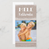 Mele Kalikimaka Holiday Fotokaart / Beige Feestdagenkaart (Voorkant / Achterkant)