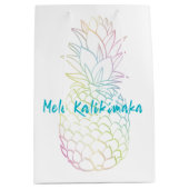 Mele Kalikimaka Kerst Ananas Tropisch Medium Cadeauzakje (Voorkant)