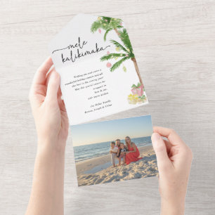 mele kalikimaka kerst gevouwen Fotokaart All In One Uitnodiging