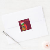 Mele Kalikimaka kerstananas Vierkante Sticker (Envelop)