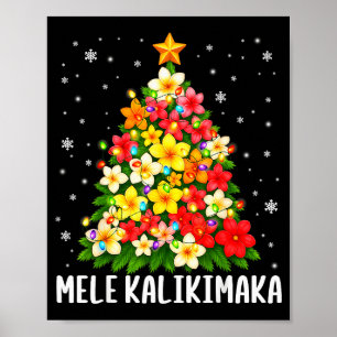 Mele Kalikimaka Kerstboom Hawaïaanse Bloem Pjs Poster