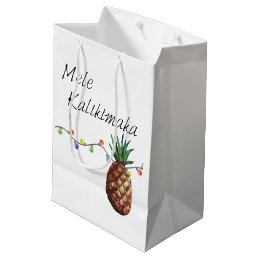 Mele Kalikimaka - kerstcadeau Medium Cadeauzakje (Achterkant Gekanteld)