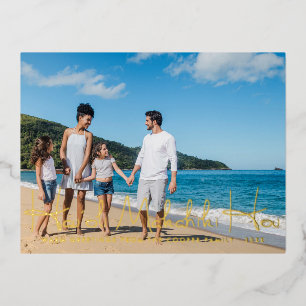 Mele Kalikimaka   Kerstfamilie Foto-Briefkaart Folie Feestdagen Briefkaart