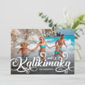 Mele Kalikimaka kerstfoto Feestdagenkaart (Staand voorkant)