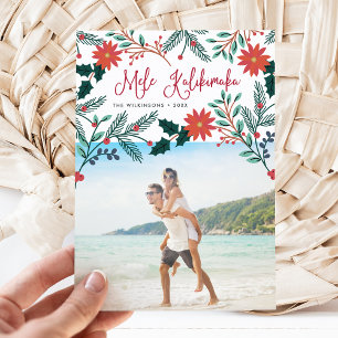 Mele Kalikimaka Kerstfoto in Hawaiian Feestdagenkaart