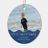 Mele Kalikimaka kerstfoto Keramisch Ornament (Links)