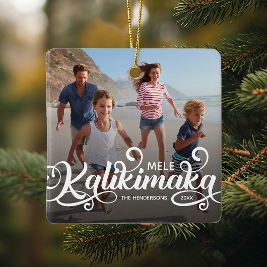 Mele Kalikimaka kerstfoto Keramisch Ornament