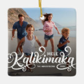 Mele Kalikimaka kerstfoto Keramisch Ornament (Voorkant)