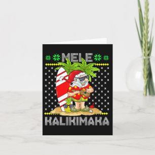 Mele Kalikimaka Kerstman Surfer Gitaar Hawaiaans Kaart
