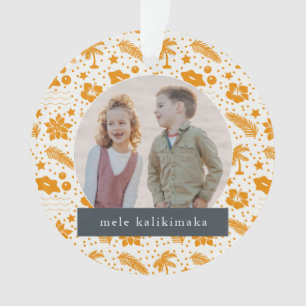 Mele Kalikimaka Kerstmis 2 Foto Oranje Ornament