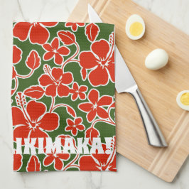 Mele Kalikimaka Kerstmis Hawaiian Hibiscus Print Theedoek