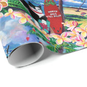 Mele Kalikimaka Kerstmis Kat in Poipu  Cadeaupapier (Rol Hoek)