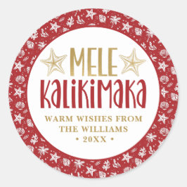 Mele Kalikimaka Kerstmis Ronde Sticker