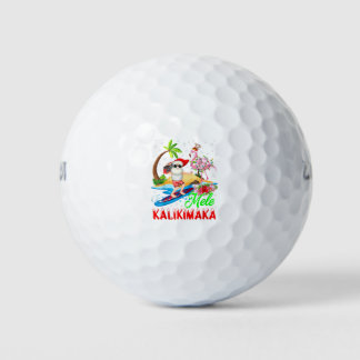 Mele Kalikimaka Merry Xmas Hawaiian Flamingo Santa Golfballen