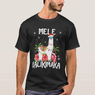 Mele Kalikimaka Merry Xmas Light Santa Hawaiian T-shirt