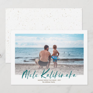 Mele Kalikimaka Minimaal Foto Kerstmis Theal Feestdagenkaart