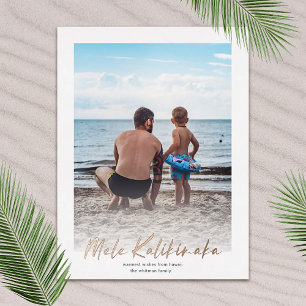 Mele Kalikimaka Minimal Verticale foto Folie Feestdagen Briefkaart