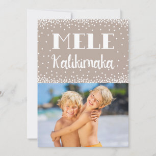 Mele Kalikimaka Modern Tan Kerstfoto Feestdagenkaart