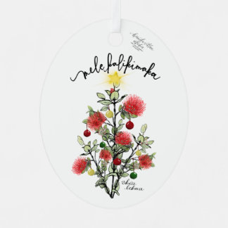 Mele Kalikimaka 'Ohi'a Lehua Metaal Ornament