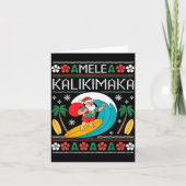 Mele Kalikimaka Pajamas Santa Hawaii Ugly Christma Kaart (Voorkant)
