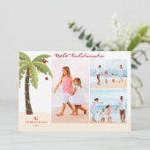 Mele Kalikimaka Palm Tree 3 Feestdagenkaart (Staand voorkant)