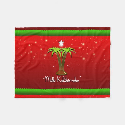 Mele Kalikimaka Palm Tree for Xmas Fleece Deken (Voorkant (Horizontaal))