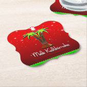 Mele Kalikimaka Palm Tree for Xmas Kartonnen Onderzetters (Gekanteld)