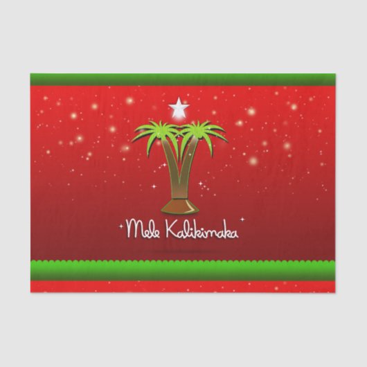 Mele Kalikimaka Palm Tree for Xmas Tissuepapier (Voorkant)