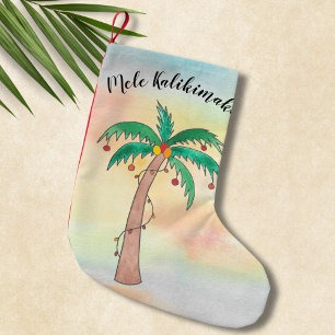 Mele Kalikimaka Palm Tree Kleine Kerstsok