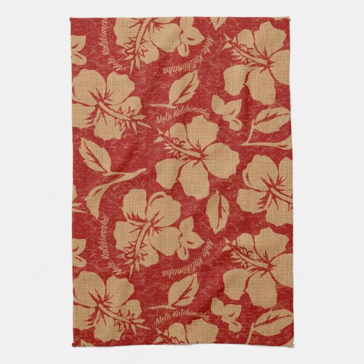 Mele Kalikimaka  Pareau Hawaiian Hibiscus Theedoek (Verticaal)