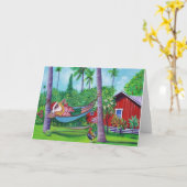 Mele Kalikimaka Père Noël sur la carte de vacances (Fleur jaune)