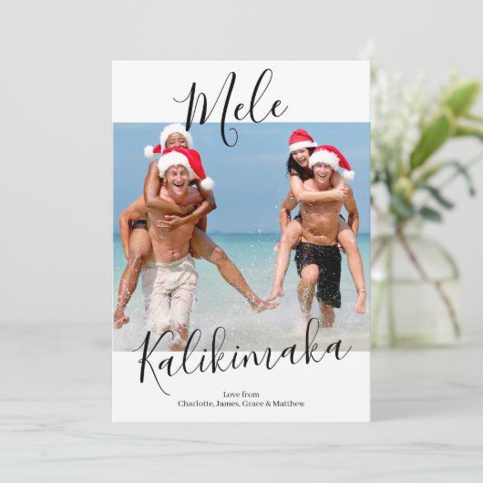 Mele Kalikimaka Persoonlijke Kerstmis Feestdagenkaart (Staand voorkant)