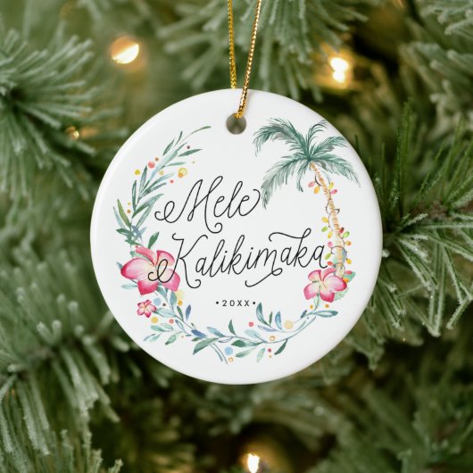 Mele Kalikimaka Persoonlijke kerstversiering Keramisch Ornament (Boom)