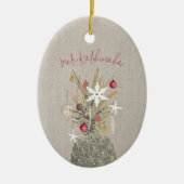 Mele Kalikimaka Pine, Gepersonaliseerde Kerstmis Keramisch Ornament (Voorkant)