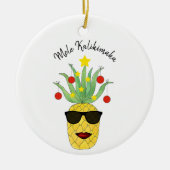 Mele Kalikimaka Pineapple Keramisch Ornament (Voorkant)