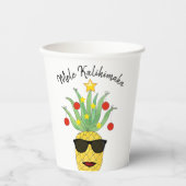 Mele Kalikimaka Pineapple Papieren Bekers (Voorkant)
