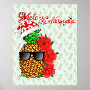 Mele Kalikimaka Pineapple Poster