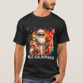 Mele Kalikimaka Retro Santa Rock On Pjs Christmas T-shirt (Voorkant)