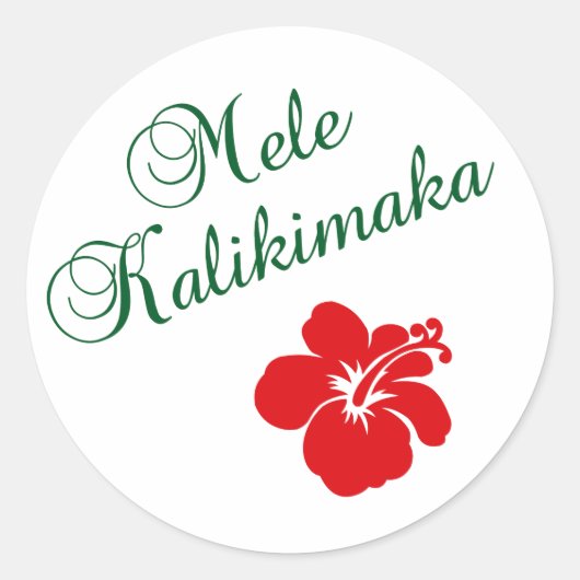 Mele Kalikimaka Ronde Sticker (Voorkant)