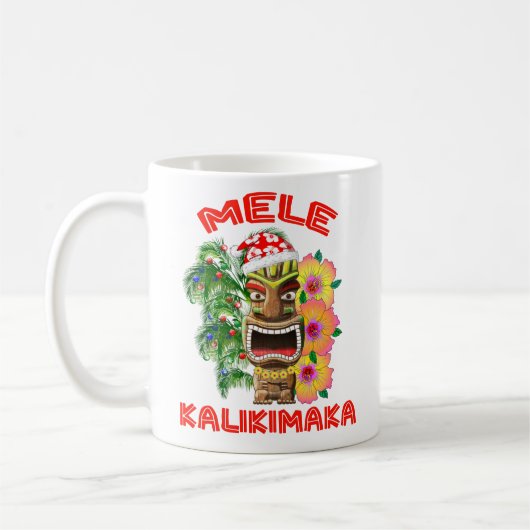 Mele Kalikimaka Santa Claus Tiki Koffiemok (Links)